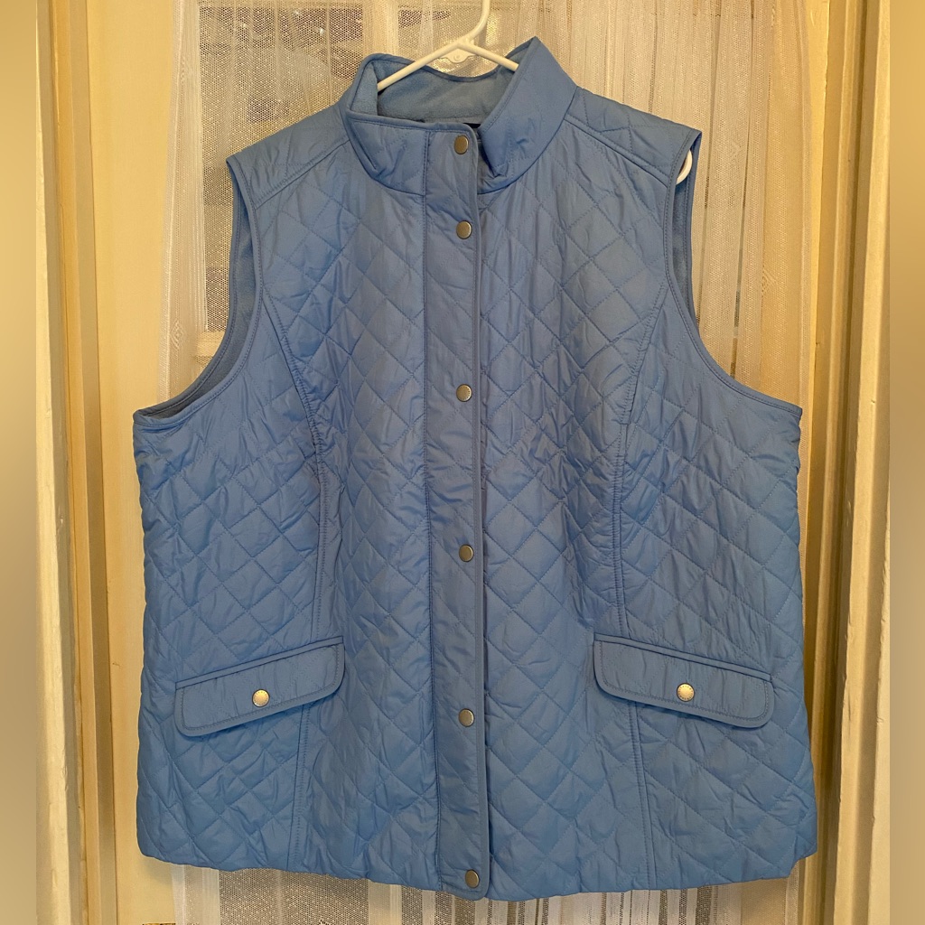 Nwt Talbots Diamond Quilted Vest, Fleece Lined